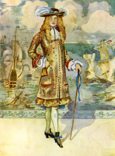 Costume maschile durante il regno di Carlo II (1660-1685) da Dion Clayton Calthrop